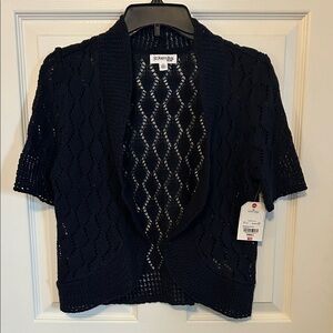 ST. JOHN'S BAY Women's Dark Blue Open-Knit Shrug NWT Women's Small